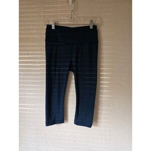 Athleta Teal Green Pull On Accelerate Crop Leggings Small gym yoga running